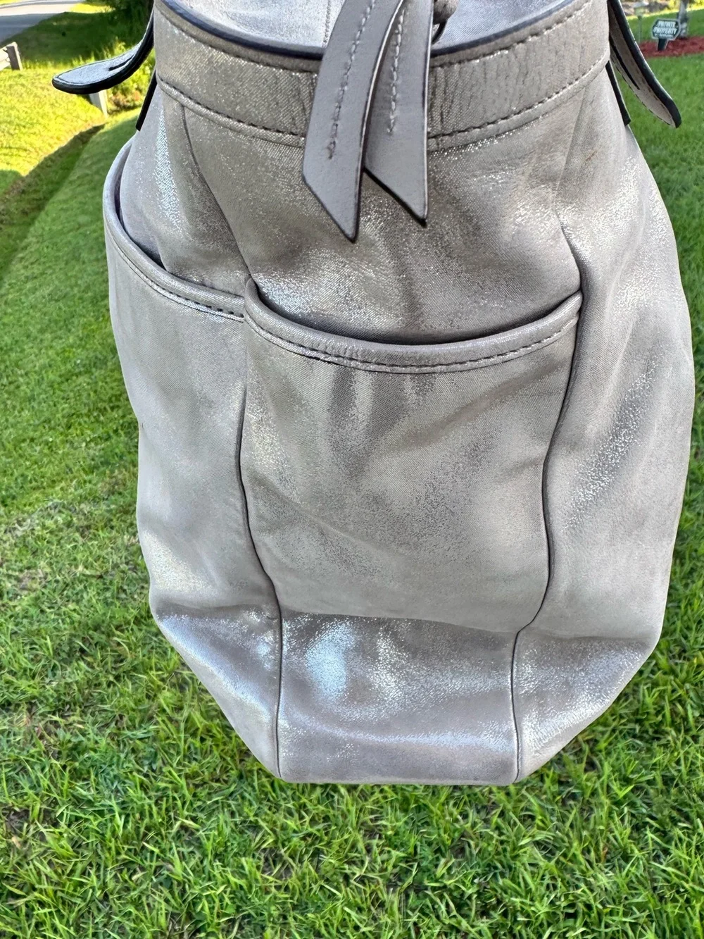 VINTAGE Coach Hampton Laguna metallic bag